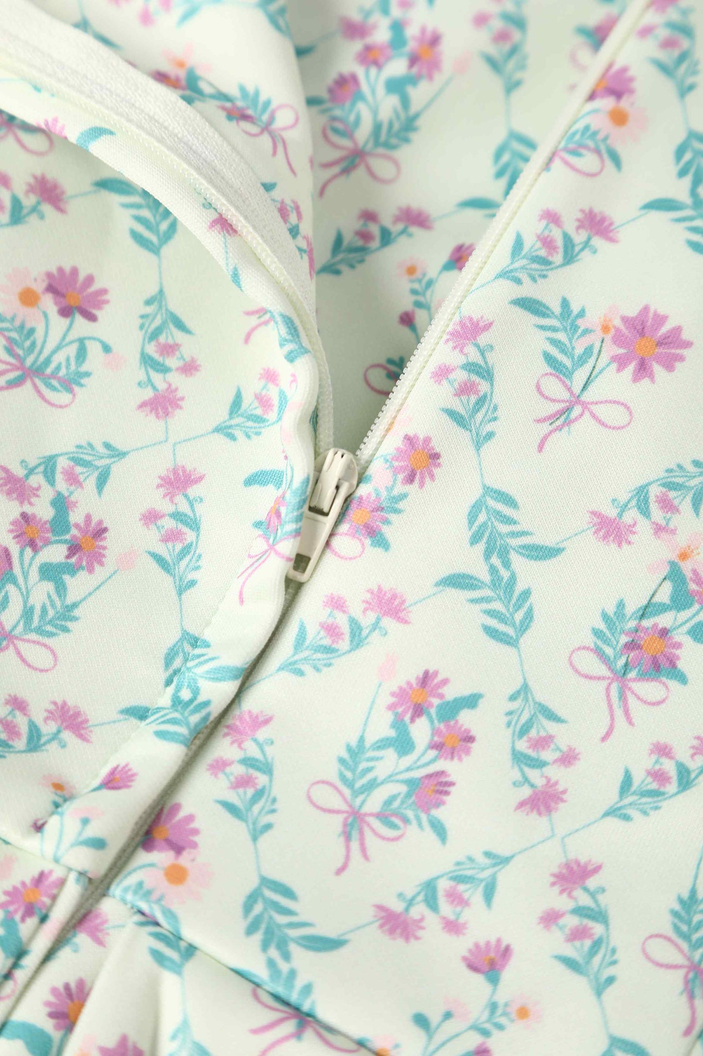 Lily White Floral Tile Off Shoulder Dress