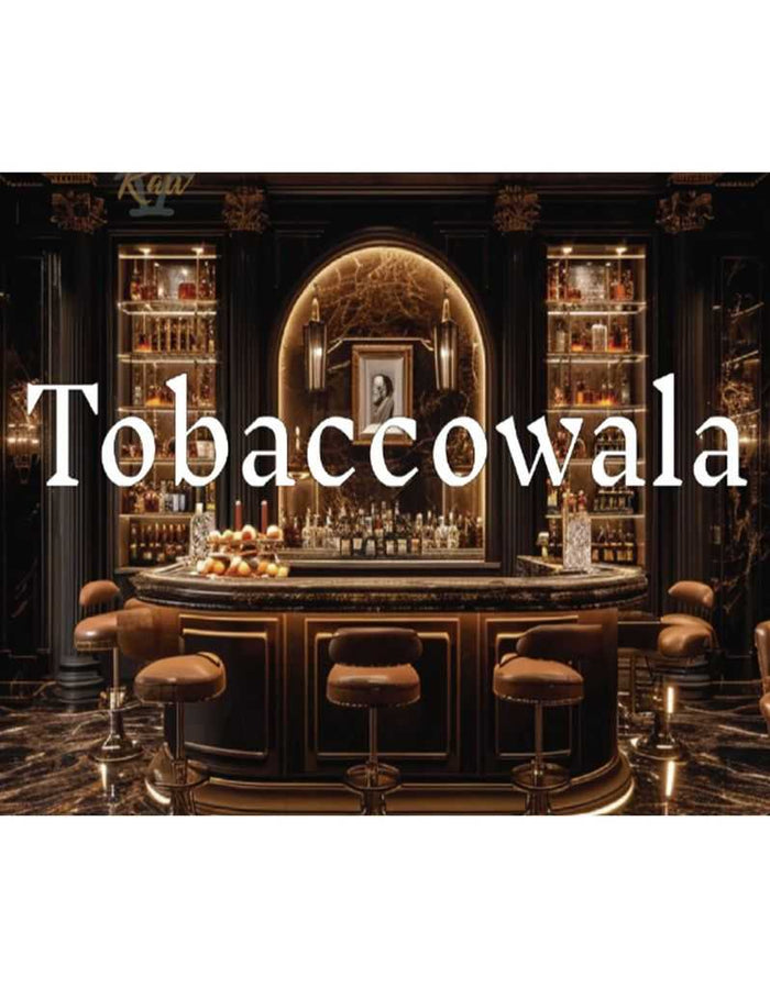 Tobaccowala Aftershave Splash branding on luxurious bar setting