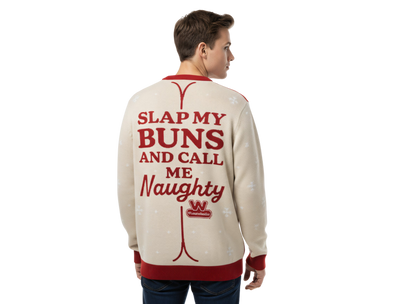 Wienerschnitzel Adult Unisex Slap My Buns Funny Hotdog Ugly Christmas Sweater