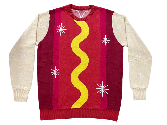 Wienerschnitzel Adult Unisex Slap My Buns Funny Hotdog Ugly Christmas Sweater