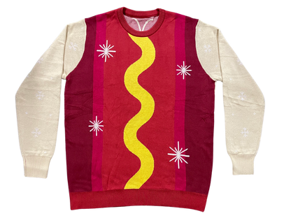 Wienerschnitzel Adult Unisex Slap My Buns Funny Hotdog Ugly Christmas Sweater