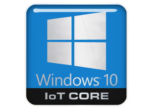 Windows 10 IoT Core 1"x1" Chrome Effect Domed Case Badge / Sticker Logo
