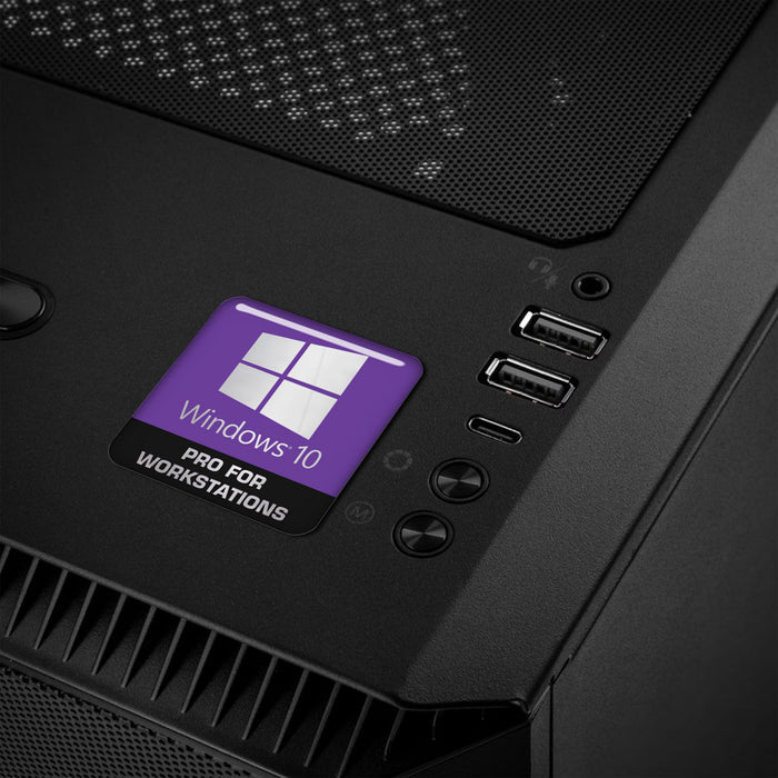 Windows 10 Pro for Workstations 1"x1" Chrome Effect Domed Case Badge / Sticker Logo