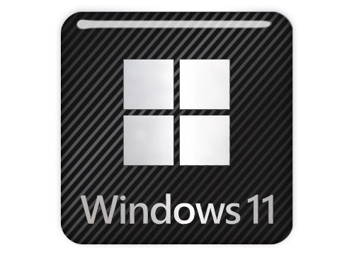 Windows 11 Design 3 1"x1" Chrome Effect Domed Case Badge / Sticker Logo