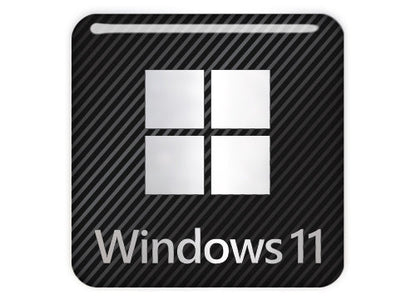 Windows 11 Design 3 1"x1" Chrome Effect Domed Case Badge / Sticker Logo