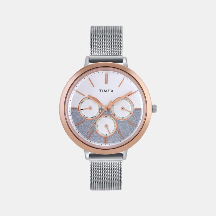Timex Round Silver Chronograph watch