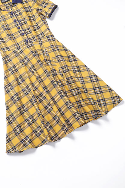 Penelope Yellow Tartan Shirt Dress