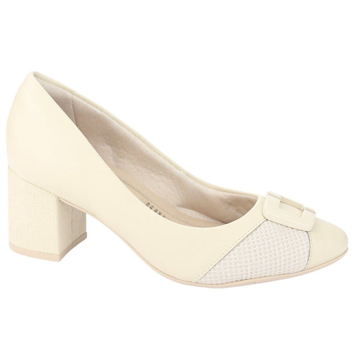 Zapato Comfortflex Mujer 2354403 Beige Casual Tacones Altos Comfortflex